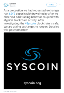 Syscoin Twitter